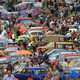 Crowds gather at a car festival